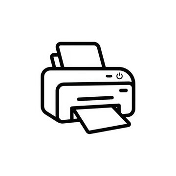 Modern desktop office printer vector icon on transparent background