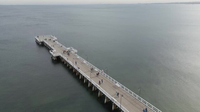 Gdynia Pier. aerial shot. Autumn