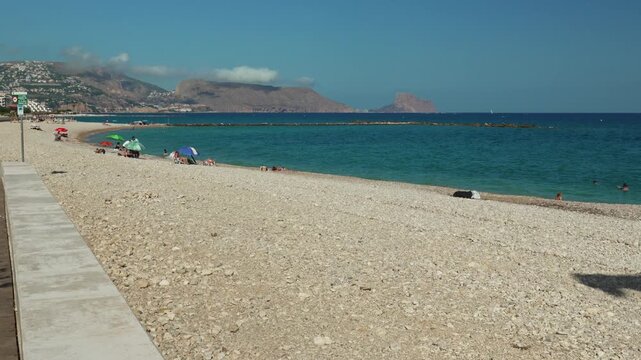 View towards Penyal d&rsquo;Ifac Natural Park, Calpe, Costa Blanca, Spain