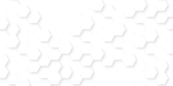 Modern abstract vector polygonal pattern. Abstract background with hexagon. Illustration web honeycomd light white futuristic hexagon. White paper texture abstract grid tile seamless hexagon wall.