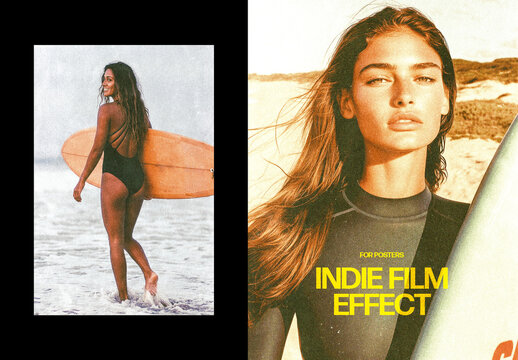 Vertical Indie Film Photo Effect For Poster And Print Design