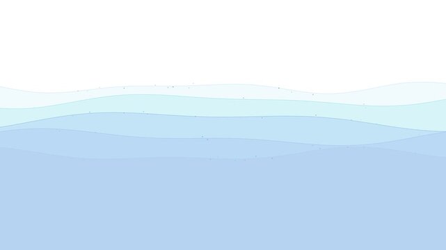 Minimalist abstract blue waves pattern on white background