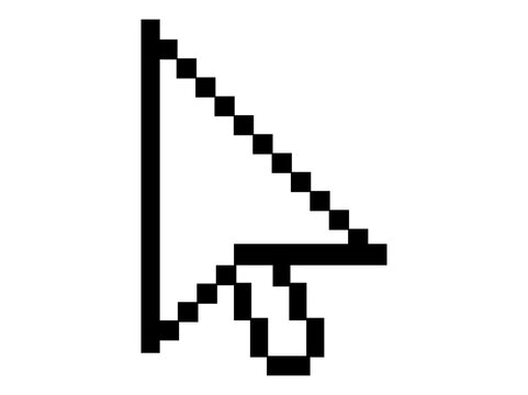 Pixelated outline mouse cursor pointer arrow icon design element