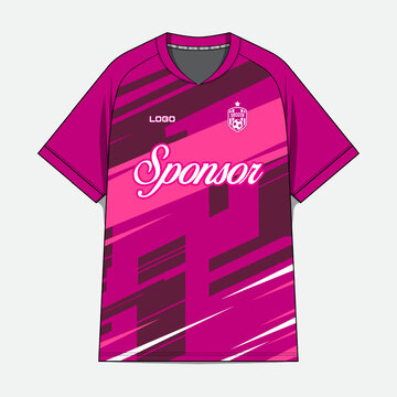 Pink geometric sports jersey front view illustration.