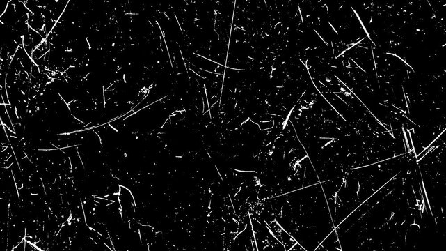 White film scratches grunge texture animation, vintage movie noise effect, isolated video overlay element   