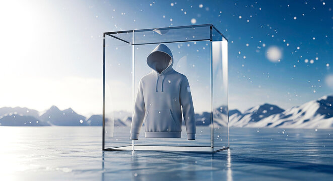 Winter hoodie display photo for mockup