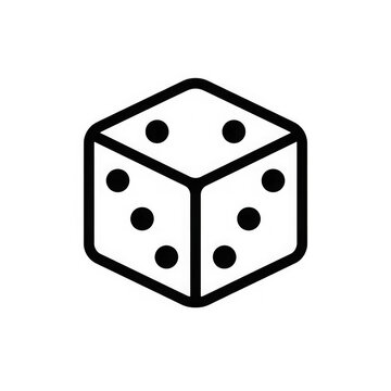 Dice cube icon isolated on transparent background