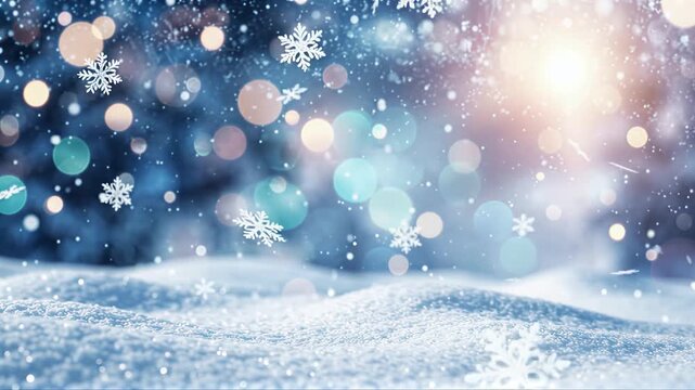 blue christmas background with snowflakes