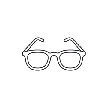 Classic hipster glasses frame outline isolated on transparent background