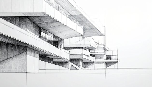 Close-Up Graphite Drawing Showcasing Detailed Architectural Design and Fine Shading
