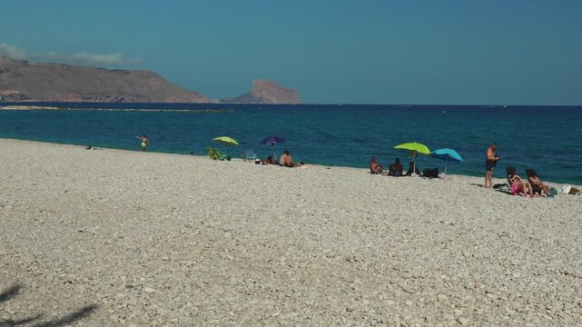 View towards Penyal d&rsquo;Ifac Natural Park, Calpe, Costa Blanca, Spain