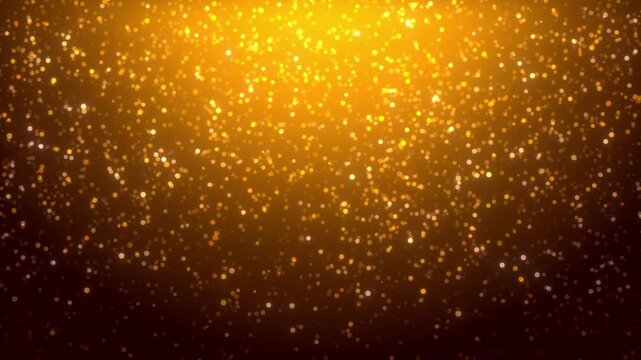 glowing yellow bokeh particles background animation