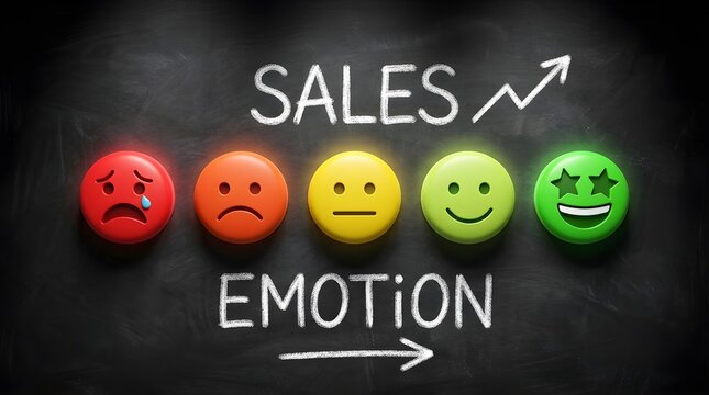 Depicting the journey of customer experience and correlating sales increases through a spectrum of feelings from disapproval to complete delight