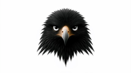 Fototapeta premium Black eagle head front view for power leadership mascot branding and dramatic sports logo design