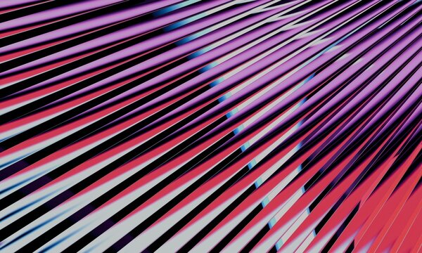 Chromatic 3D Stripes in Pink and Cyan