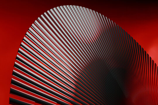 Sculpted 3D Fan on Red