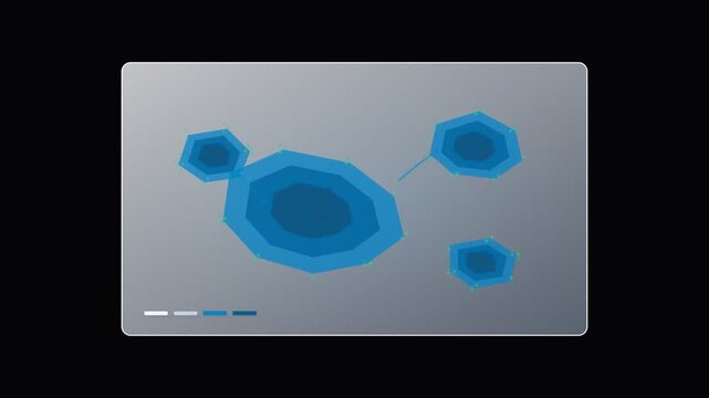 Abstract scientific illustration of cellular structures or bacteria on a digital interface screen