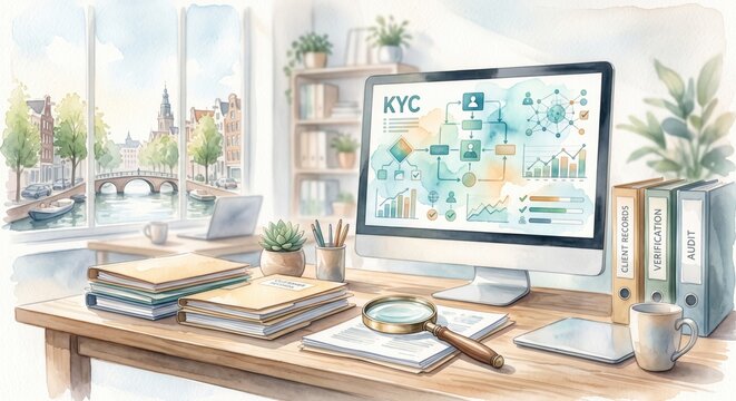 Know your customer workspace with KYC dashboard, document review, and customer due diligence.
