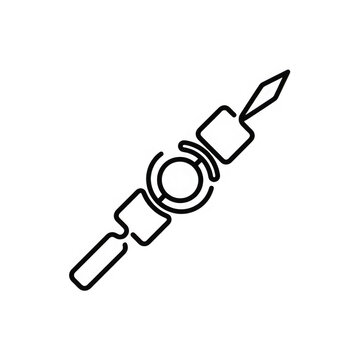 Skewered barbecue meat shish kebab icon isolated on transparent