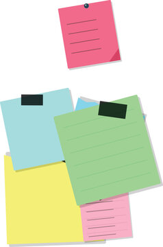 Colorful sticky notes and papers on the wall
