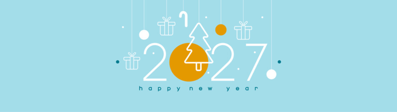 Happy New Year 2027 banner. 