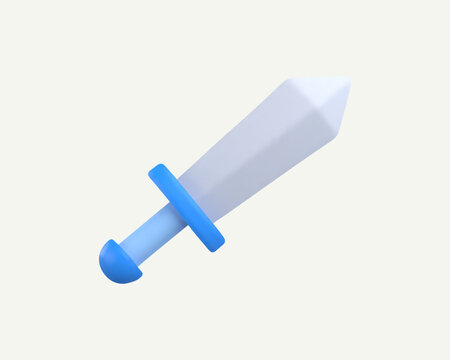 Vector Illustration of a 3d Sword Icon