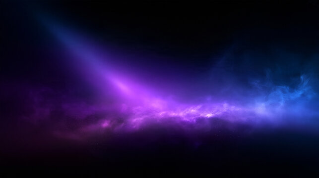 Abstract Stage Light Beam Shining Through Purple Smoke