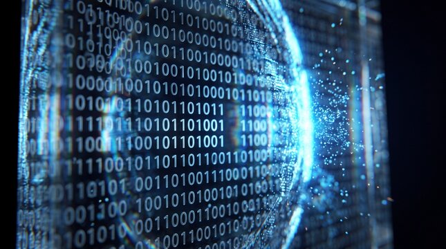 Digital Binary Code and Big Data Network Concept