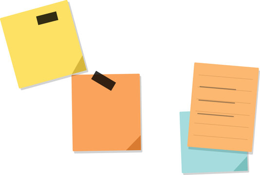 Colorful notebooks and sticky notes on the desk