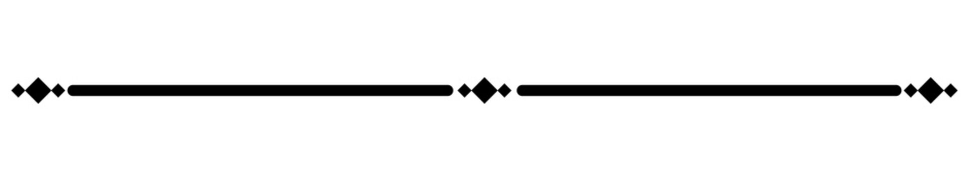 Horizontal divider line with center point and text separator for web page layout design elements