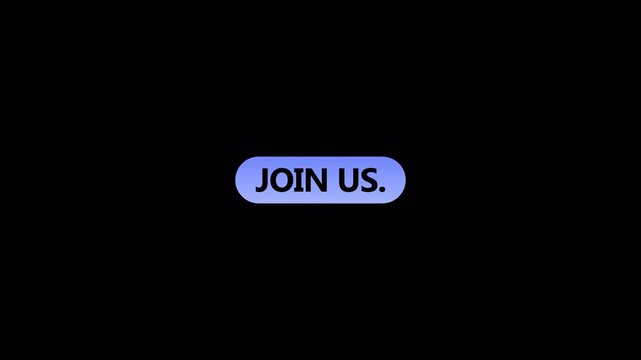 Animated Join us button icon animation in 4K animation with alpha channel gradient colorful join us our team button on transparent background join us button animation