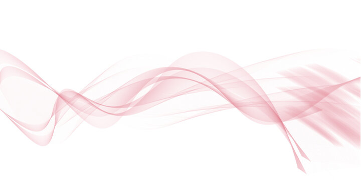 Abstract pink curved line wave pattern on a solid background isolated on transparent background