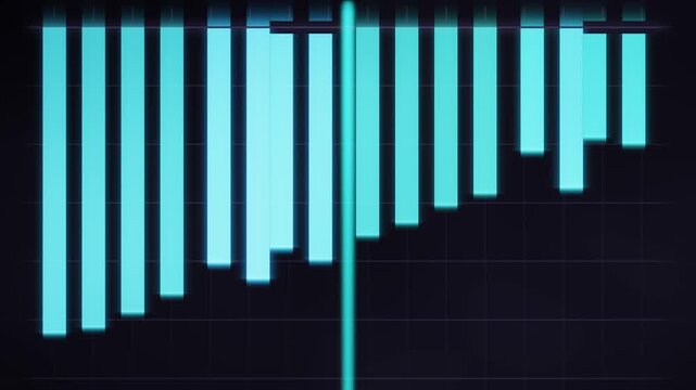 Sorting Algorithm Bar Chart Visualization Glowing Bars Swapping Into Order Data Structure Seamless Loop in subtle violet tones