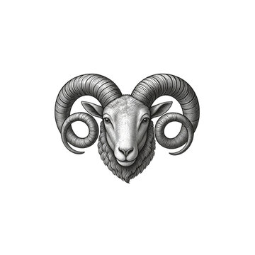 vector illustration of a skull of the ram
