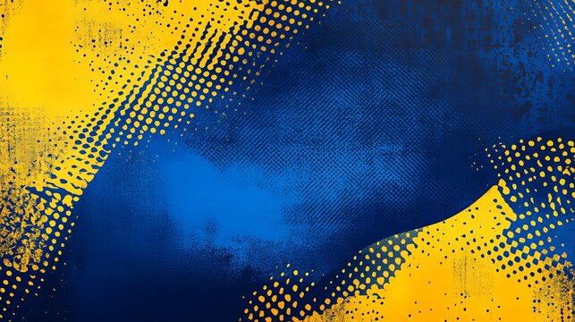 Dynamic abstract design showcasing energetic yellow and deep blue tones, representing innovation, technology, and modern business concept