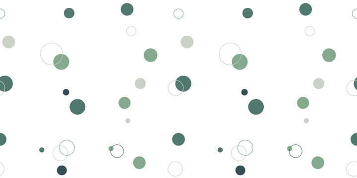 Seamless pattern with green geometric and fabric pattern on white background.