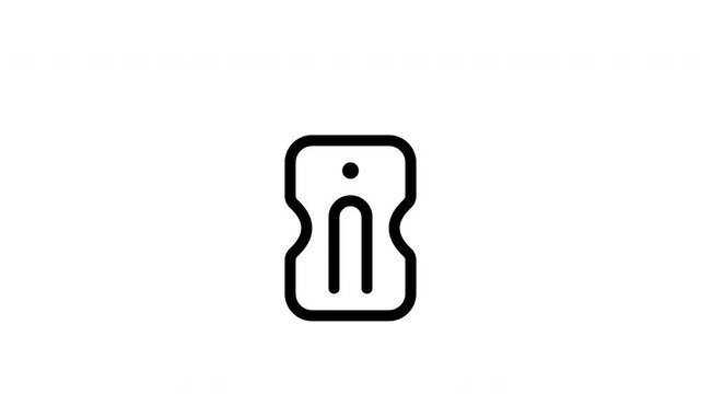 Sharpener stationery outline icon looping animation, pencil sharpening tool symbol motion graphic for education presentation design use case