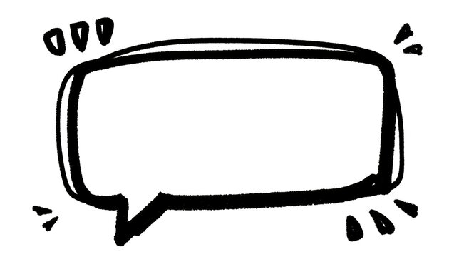 Hand drawn speech bubble with small dots, isolated on transparent background