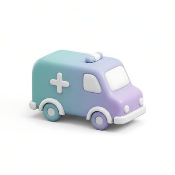 Ambulance Van 3D Icon Emergency Medical Service