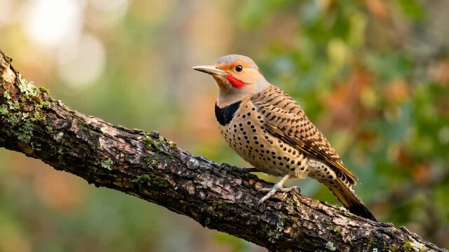 northern flicker close up at morning light in mount rainier national park washington usa video