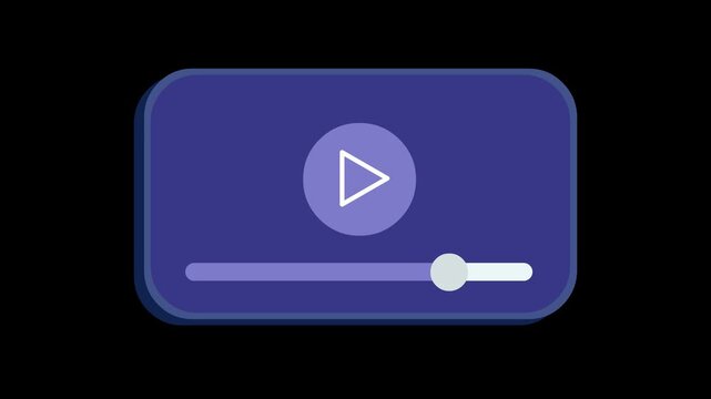 Animation playing an ad video with a transparent background