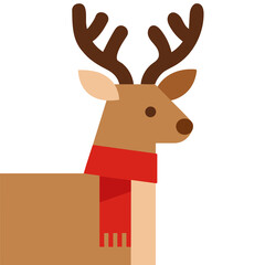 Winter reindeer scarf cute holiday deer christmas forest animal vector illustration © Lily Angel Studio