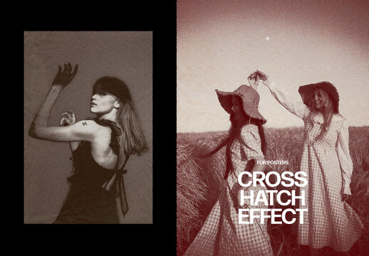 Vertical Cross Hatch Effect For Poster And Print Design