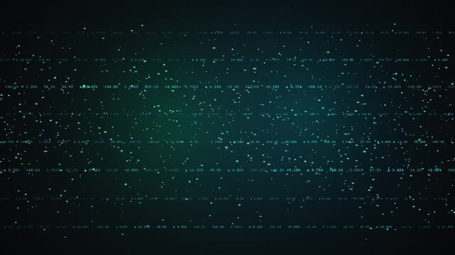 Digital matrix code and binary data stream background loop