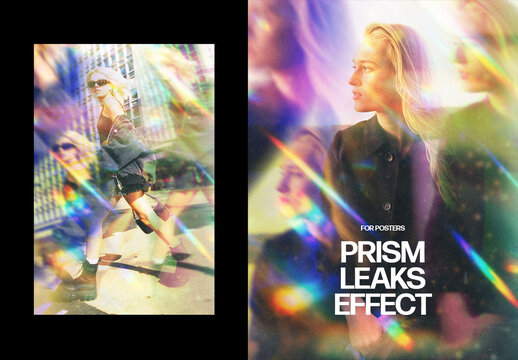 Vertical Prism Leaks Effect For Poster And Print Design