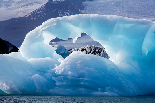 Icebergs in Jokulsarlon glacier lagoon in the south of Iceland