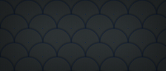 Dark blue scallop fish scale pattern texture © MstZebun