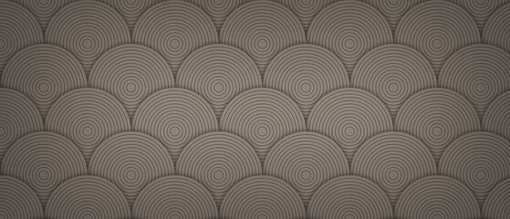 Dark grey and brown scallop fish scale pattern texture © MstZebun