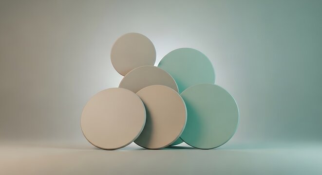 Minimalist overlapping pastel circles composition