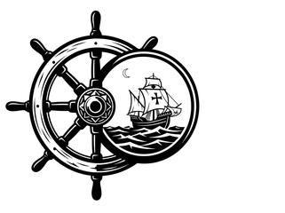 Historic Ship Wheel Exploration Vector © Rafique AhmadGrafics